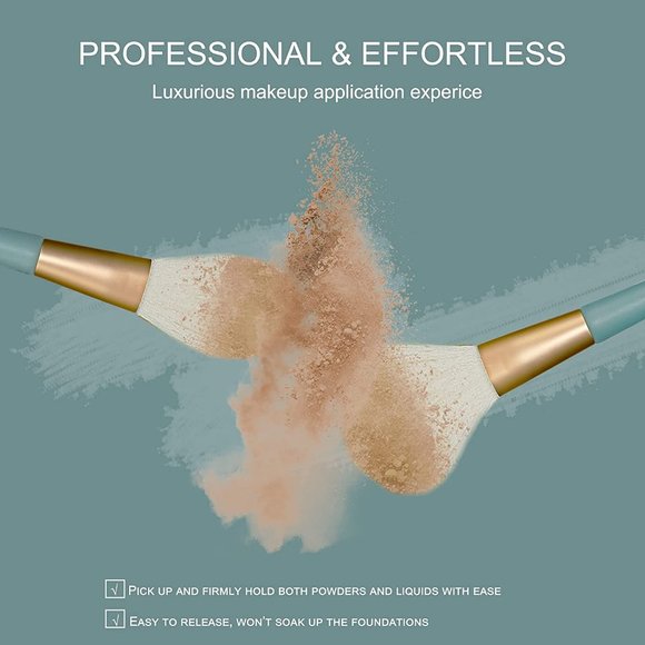 2Pcs Professional Makeup Brushes Set + PU Holder - Picture 4 of 8